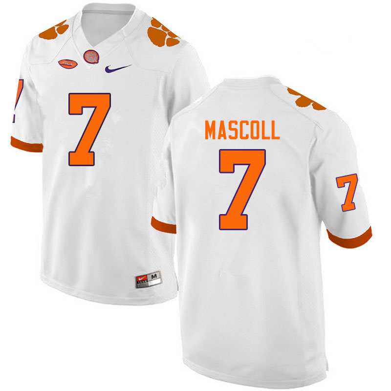 Men #7 Justin Mascoll Clemson Tigers College Football Jerseys Sale-White
